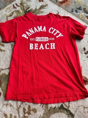 Panama City Beach Red Graphic T-Shirt Size Small